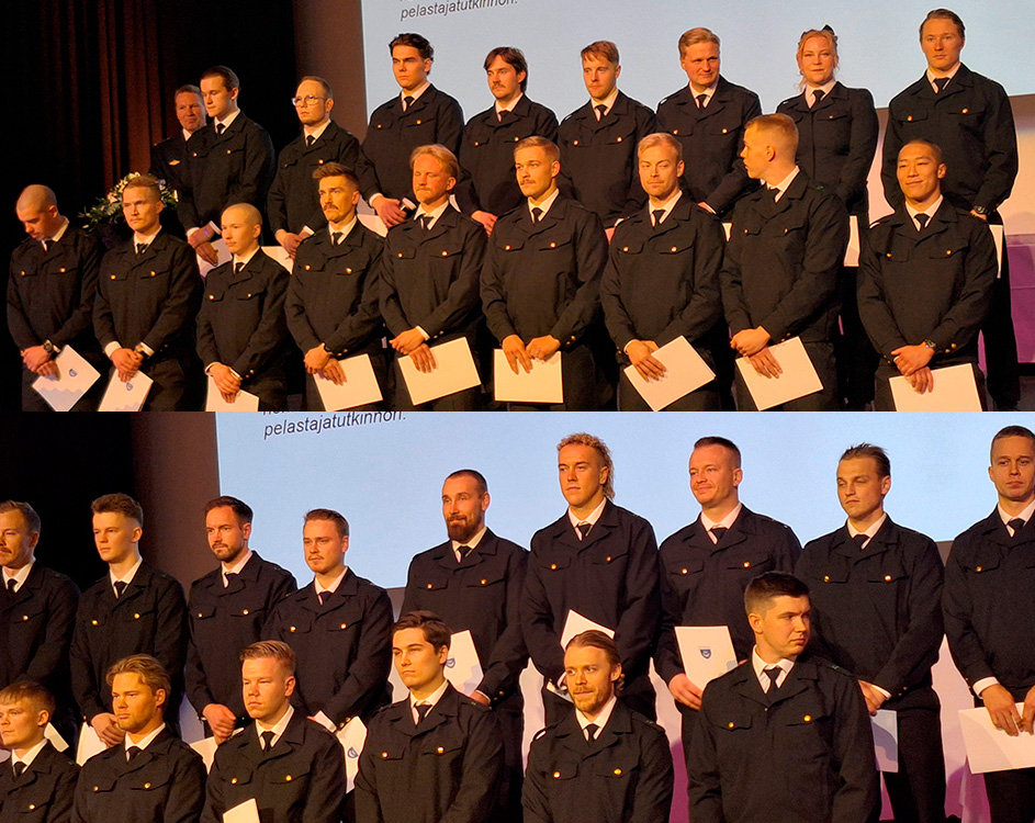 Helsingin Pelastuskoulusta valmistuivat kurssit 48 (ylh.) ja 49.