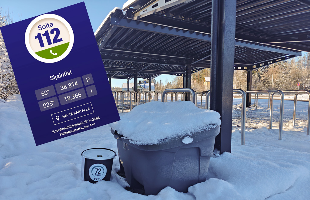 Mäntsälän VPK käynnisti varautumisämpärijahdin lauantaina 7. helmikuuta noin klo 10 alkaen Mäntsälän taajaman alueella. Piilotuskohteilla haluttiin nostaa esiiin tärkeitä kohteita niin varautumiseen, turvallisuuteen kuin pelastustoimintaan liittyen. Kuva: Niilo Leino.